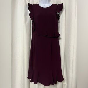 Adrianna Papell Burgundy Midi Dress